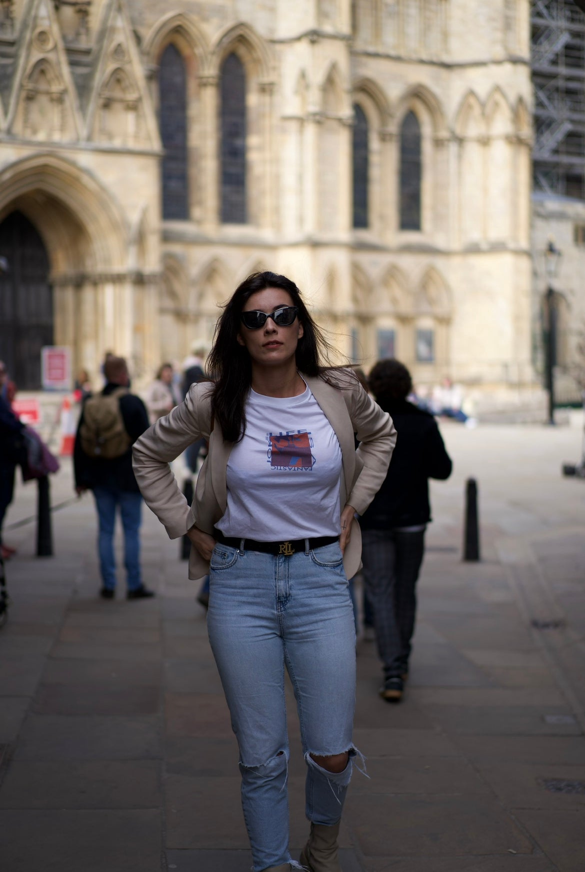 Funky/Groovy Woman - White Unisex Organic Cotton T-Shirt